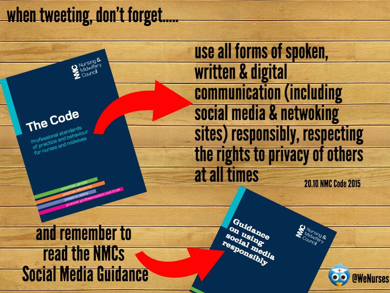 WeNurses's tweet photo. With 15 mins to go until tonights #WeNurses nows a great time to have a read of the NMC Social Media Guidance > https://t.co/QYO8s1tzRA https://t.co/QMKGoFcVDP