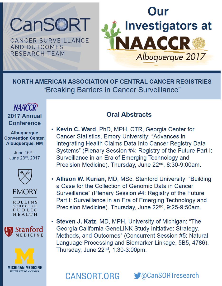 Check out what our investigators are doing at #NAACCR2017! <a href="/NAACCR/">NAACCR, Inc.</a>