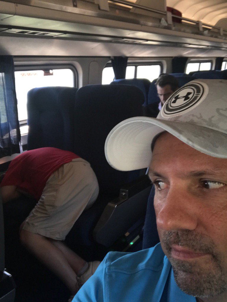 Markwcm's tweet photo. Gotta love people on the train. This dude had a rough night huh?#lovebooze https://t.co/oskniu4N6b