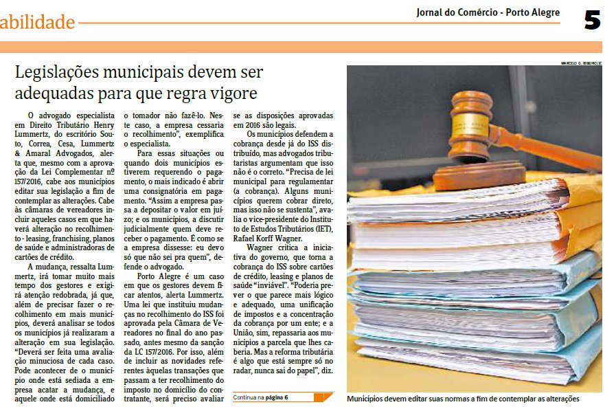 fattocom's tweet image. Hoje temos Souto Correa no @JC_RS no caderno Contabilidade. 🖊️