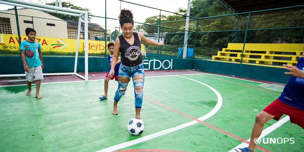 UNOPS's tweet photo. Explore Katerin’s world at home, at school & when she’s kicking goals on the #football field! https://t.co/eisVAMHbWT #Seeds4Stability https://t.co/jpqDr3Ghws