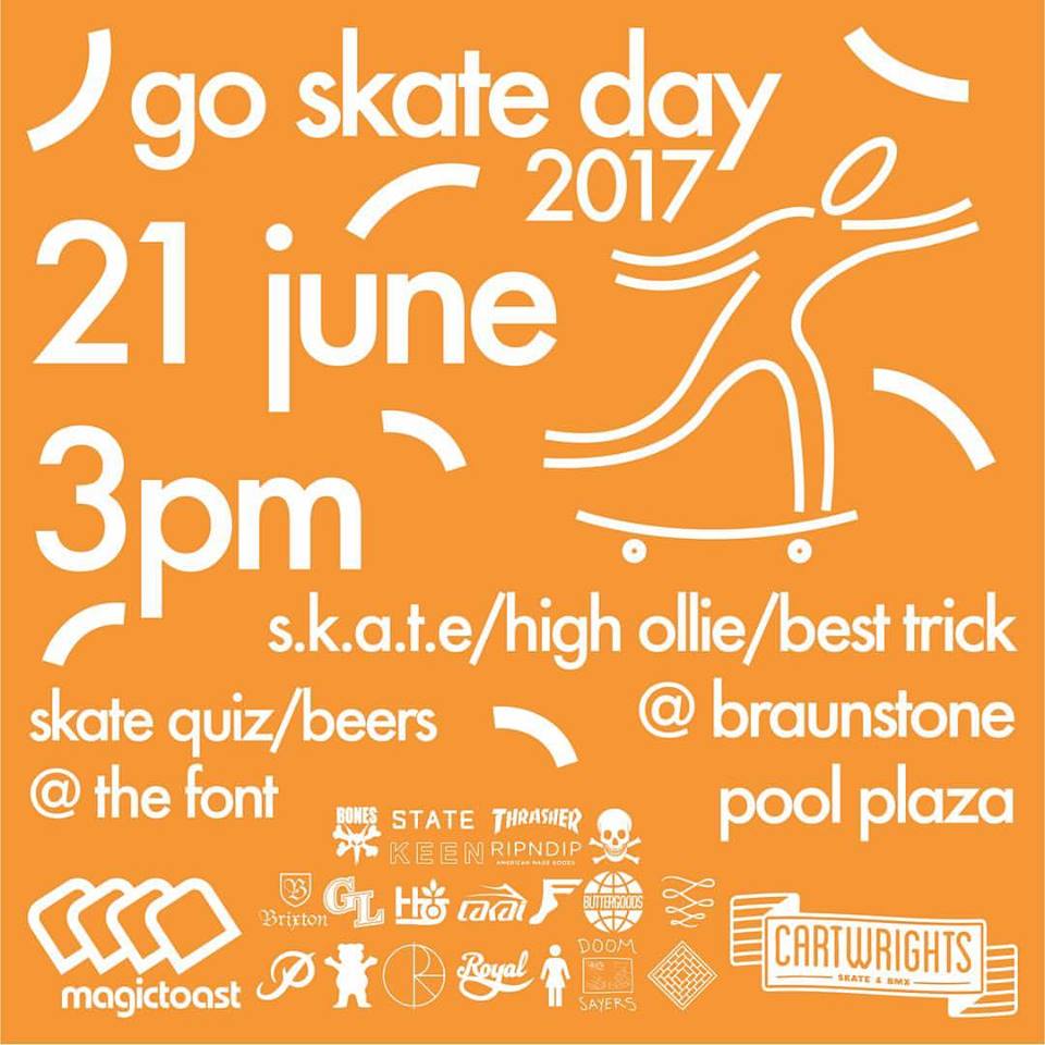 TheFont's tweet image. Go Skate Day has just started at Braunstone Pool Plaza! Join the Magic Toast Crew for antic &amp;amp; drinks, afterparty @TheFont 8pm #Leicester