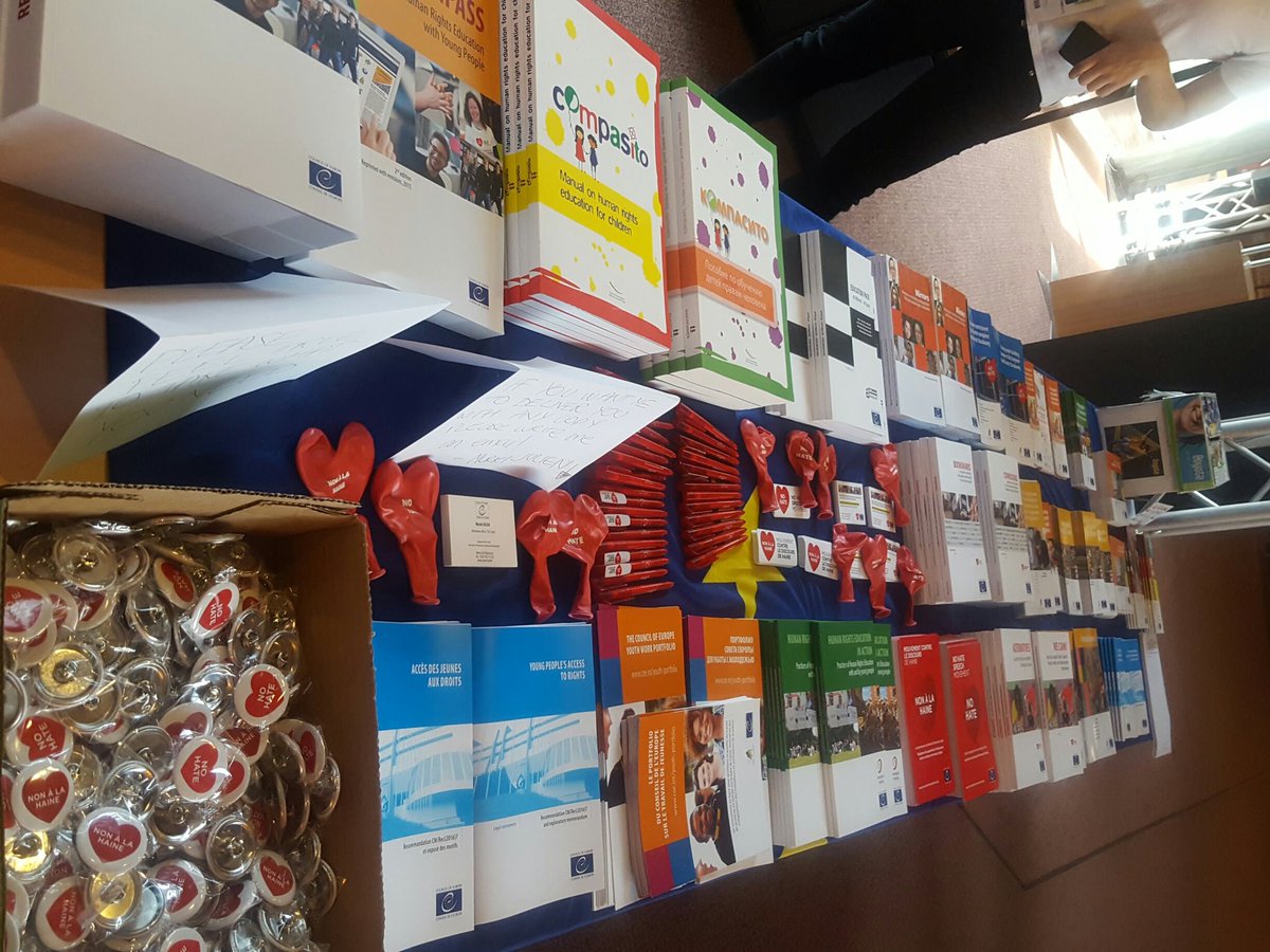 arleenadvocates's tweet photo. Thank you for your support on the #youth info market !! #Compasito and #Gendermatters are back ! Come and get it #Coe_Charter4All @coe https://t.co/1W4ICOb2C9