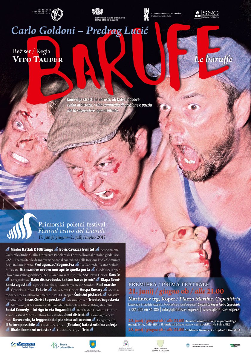 serenaTonel's tweet photo. Al #PrimorskiPoletniFestival #Baruffe di Lucić, con attori di #Trieste #NovaGorica #Pola, intreccio di comunità vicine che arricchisce tutti https://t.co/MaekL38LmR