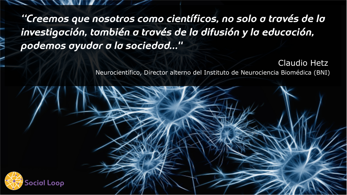 socialoopchile's tweet photo. Dejamos las palabras del Dr. Hetz, quien señala el valor de la divulgación científica acerca de la ELA #FraseCientífica #DiaMundiaDeLaELA https://t.co/oHyBcmandL