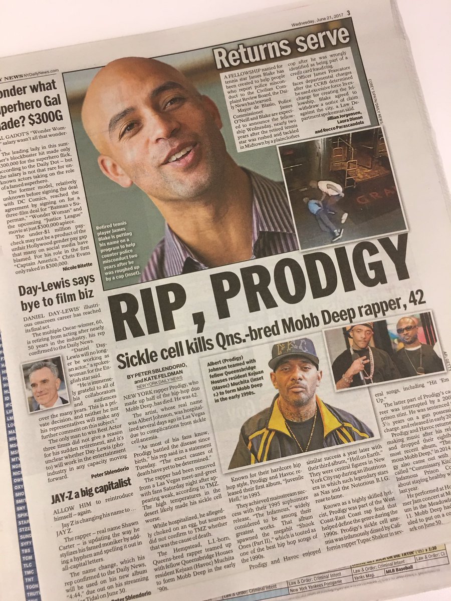 bdotTM's tweet photo. "..see their names in the daily news third page." wow. #ripprogidy https://t.co/rTfKK3NiTz