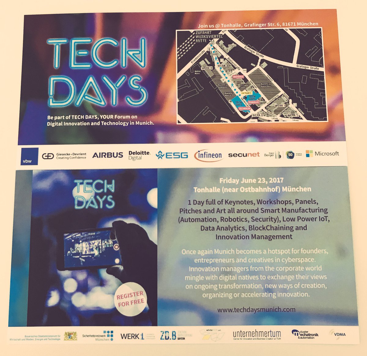 BiancaSum's tweet photo. Countdown für die #TechDays17! Am Freitag gehts los, jetzt noch schnell anmelden unter https://t.co/nSya1MWXN3 https://t.co/9MbgJTeBIb