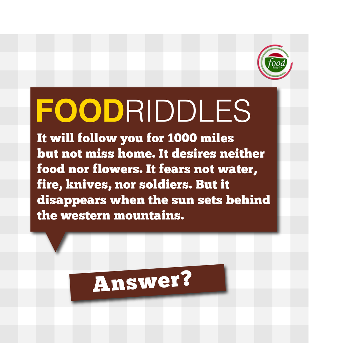 FoodbayTv's tweet photo. Today on #FoodRiddles Who can guess the Answer?
#FoodbayTV https://t.co/4zsf0PQYFs