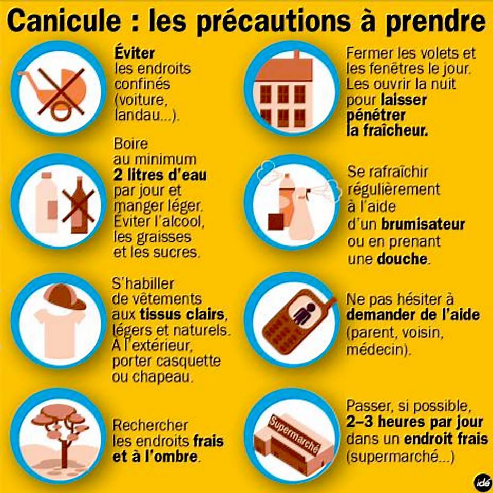 UFOLEP23's tweet photo. Attention canicule !! 
Voici un rappel des précautions à prendre !! https://t.co/t1V8Cv6EDz