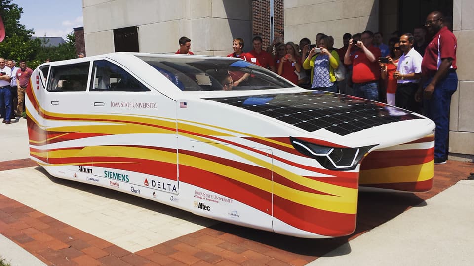linn_county4H's tweet photo. Tomorrow is the day! The @PrISUm_Solar Car will be stopping tomorrow from 2-4pm at 400 Collins Road NE, Cedar Rapids! #SunRun99 https://t.co/nV3SQ6KKFo