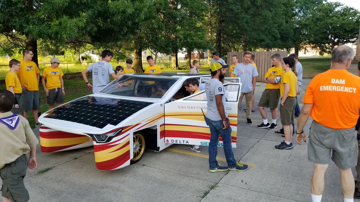 linn_county4H's tweet photo. Tomorrow is the day! The @PrISUm_Solar Car will be stopping tomorrow from 2-4pm at 400 Collins Road NE, Cedar Rapids! #SunRun99 https://t.co/nV3SQ6KKFo