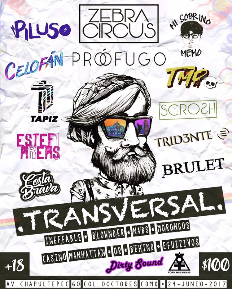 Continúa el #RenacerTour 
24 de junio - Foro Malaquías
Festival #Transversal
Inicio 2:00 pm
Tocamos 6:00 pm
#TodosSomosTridente #Renacer