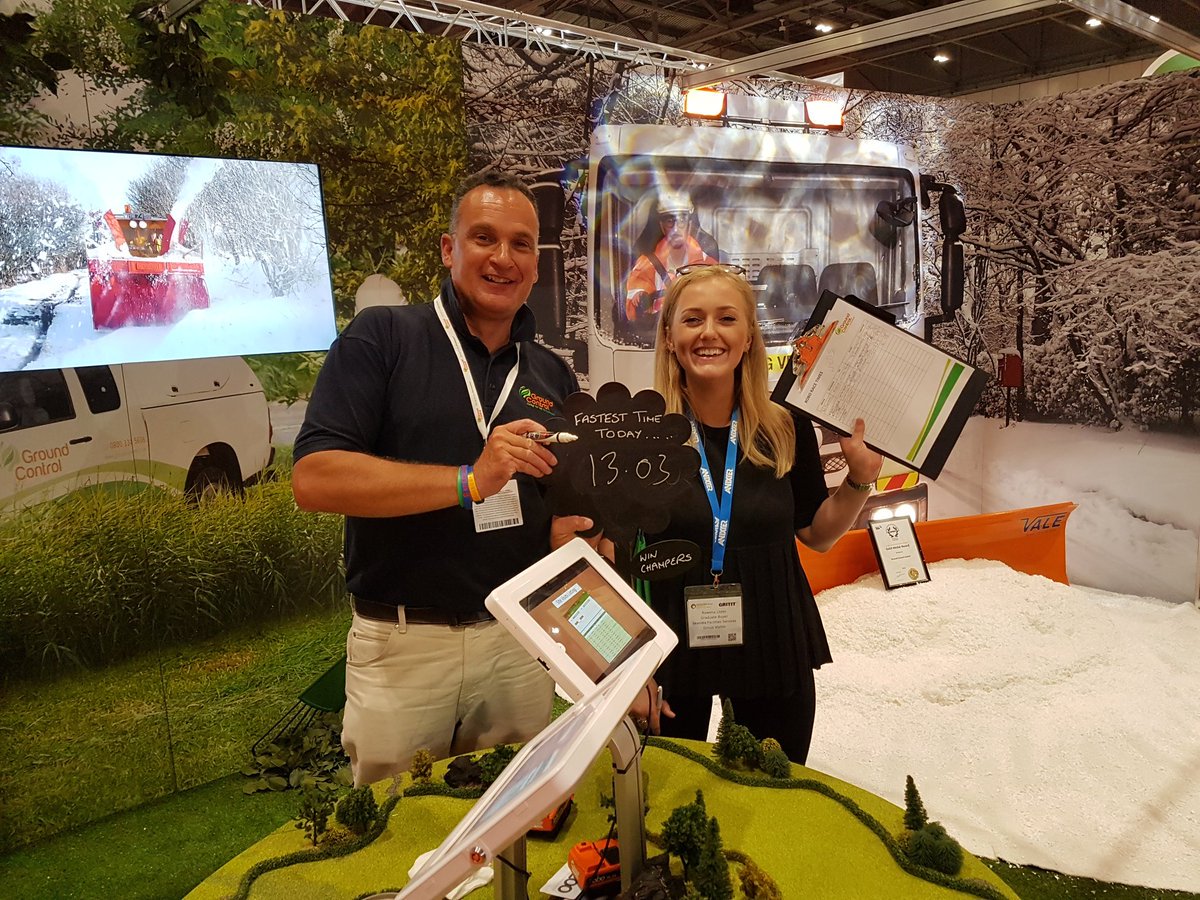 GroundControlGC's tweet photo. Current leader of our robo mower race! Can you beat 13.03? Visit Stand R1000 to have a go & win a bottle of champagne. #FACShow https://t.co/yv3z5M7shg