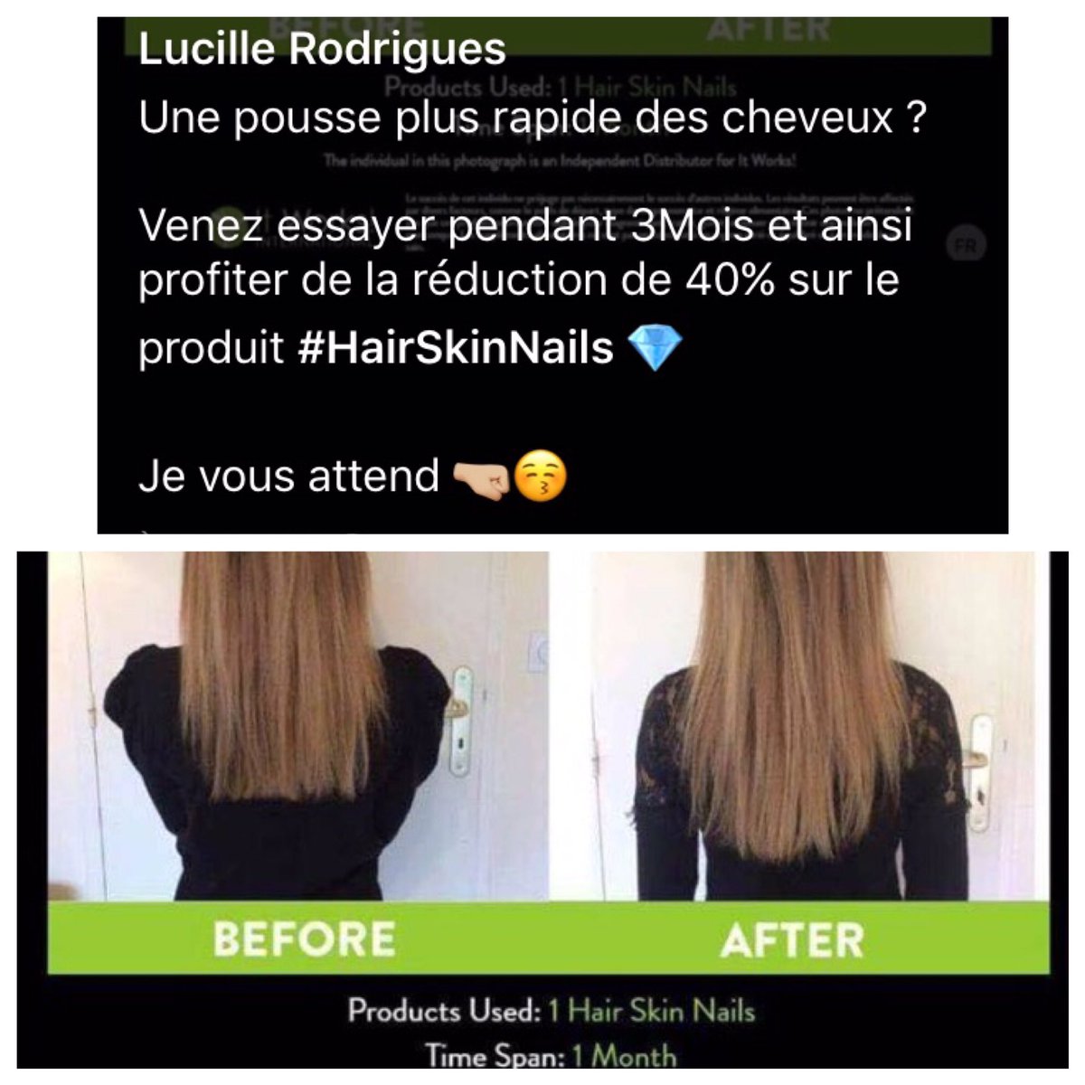 LucilleRdg's tweet photo. #HairSkinNails #ItWorksFrance #ItWorksLife #New #WayOfLife je vous attend ๐๐๐ https://t.co/3Y9GZYaojU
