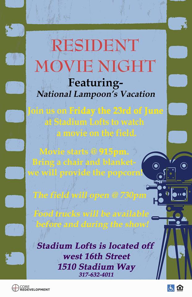 CoreCentral_317's tweet photo. Residents clear your calendar THIS Friday for the movie night at Stadium Lofts! See flyer for details. https://t.co/KattmFPp5M