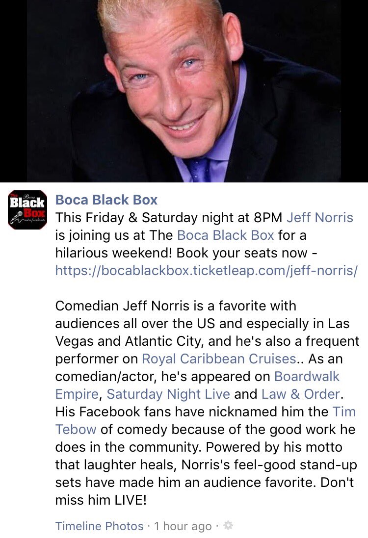 This weekend blackbox theatre boca  #supportcomedy