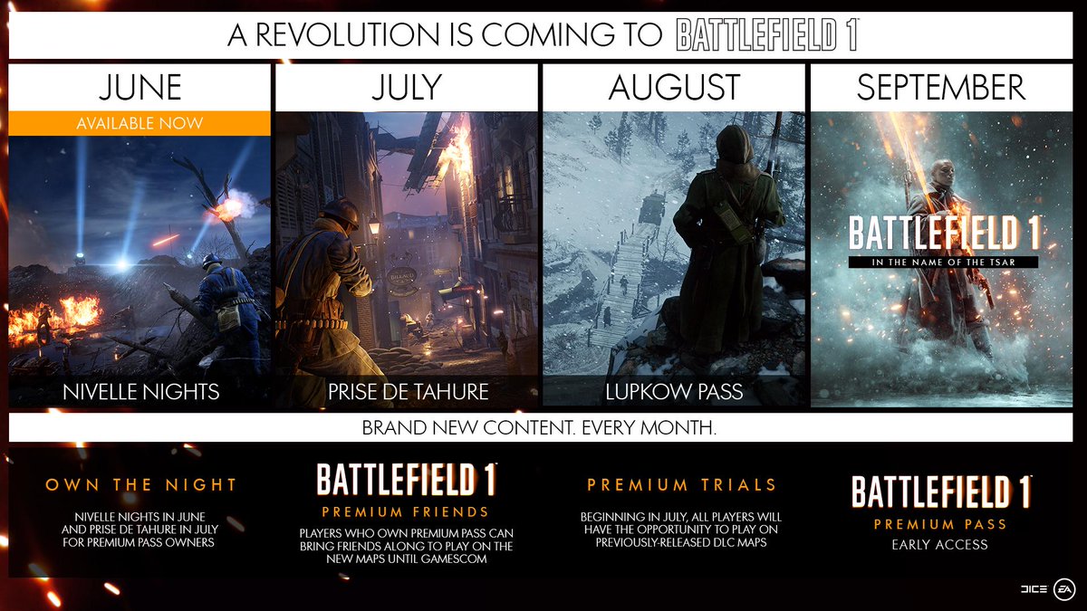 Battlefield's tweet photo. Fight the bitter cold in the first map of #Battlefield 1 In the Name of the Tsar. Lupkow Pass arrives in August. https://t.co/LmCebdVkq0