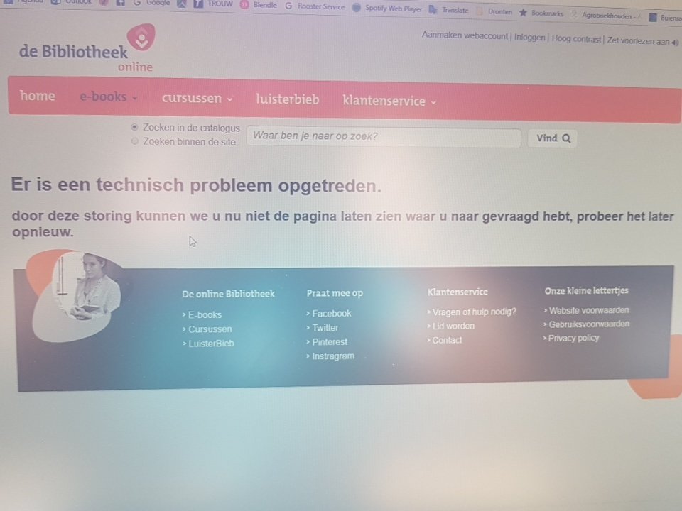 evdijken's tweet photo. @bibliotheek het lukt niet om op het online gedeelte in te loggen... Is er een algemene storing? https://t.co/HSGEcc8NH9