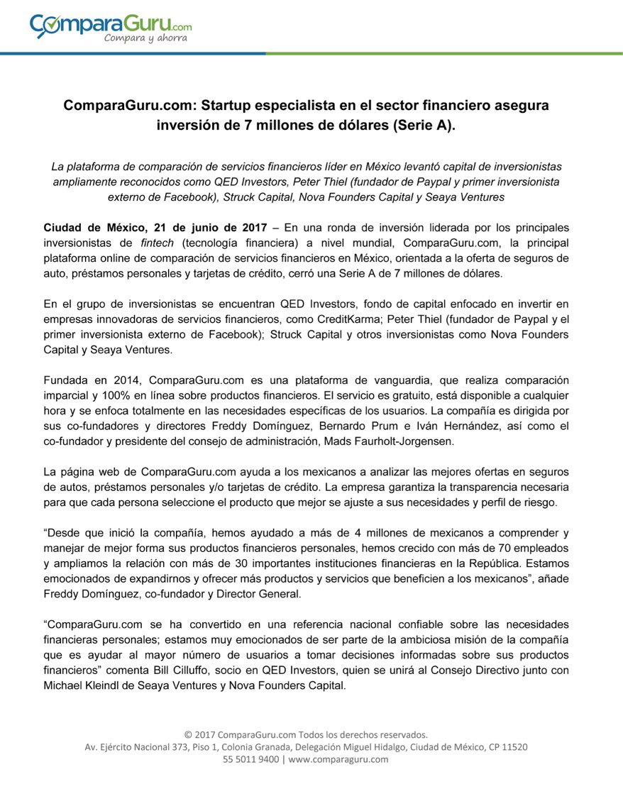 Freddy Dominguez On Twitter Comunicado De Prensa Y A Nuestros Usuarios Comparaguru
