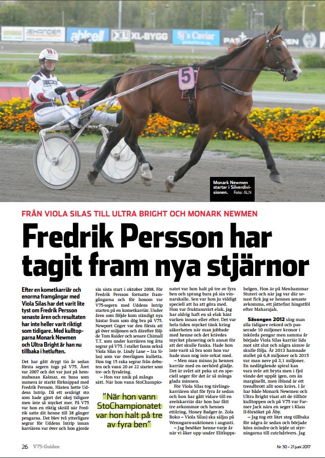 Veckans nummer finns ute med allt du behöver veta om V75. Dessutom tips till V86,GS75, V64, och reportage med Fredrik Persson. Trevlig helg!