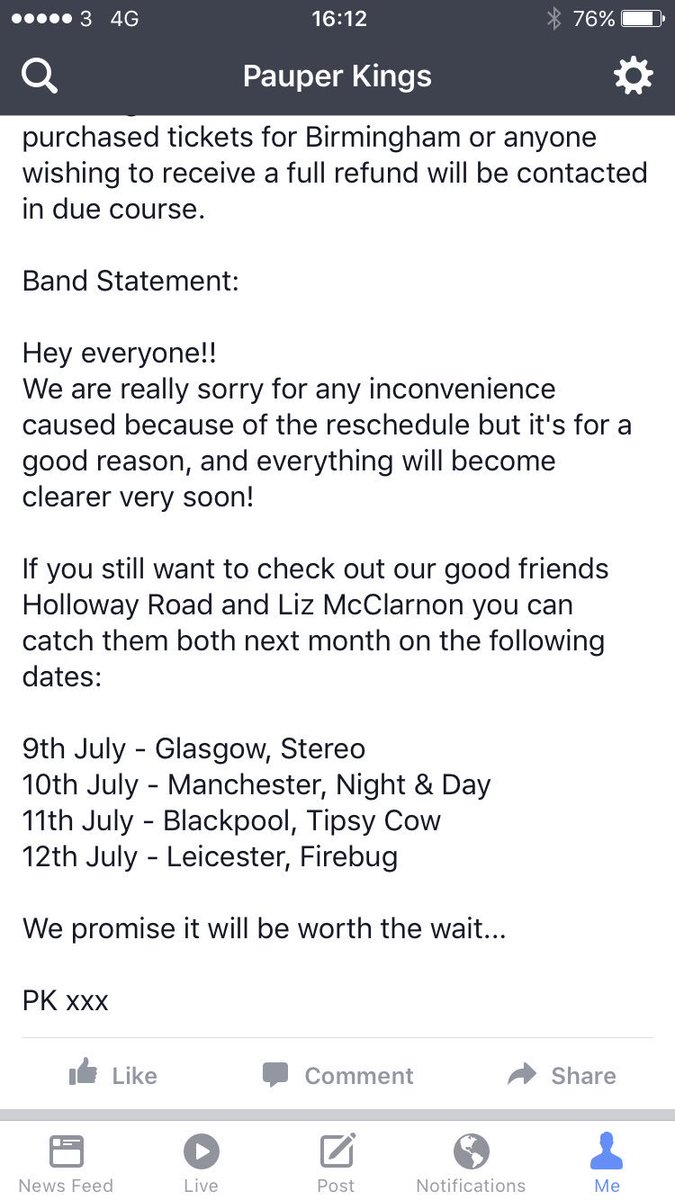 PauperKings's tweet photo. RESCHEDULED UK DATES 🇬🇧 

We apologise for any convenience caused... 

New dates coming soon! https://t.co/riKV99elJo