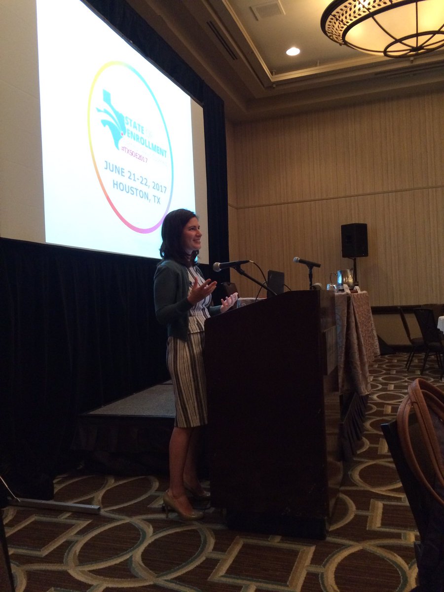 GetCoveredTX's tweet photo. @EnrollAmerica president @AnneFilipic welcoming partners to TX State of Enrollment Conference. #TXSOE2017 https://t.co/Dt3Hp8nqxz