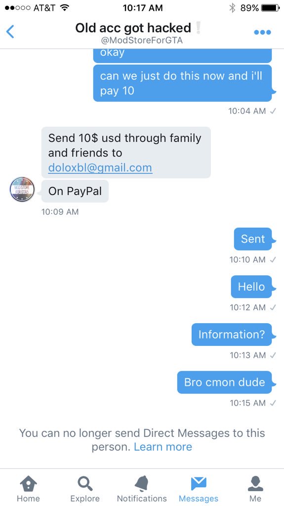 Brxndknnn's tweet photo. @ModStoreForGTA HES A SCAMMER https://t.co/07dWtugfMz