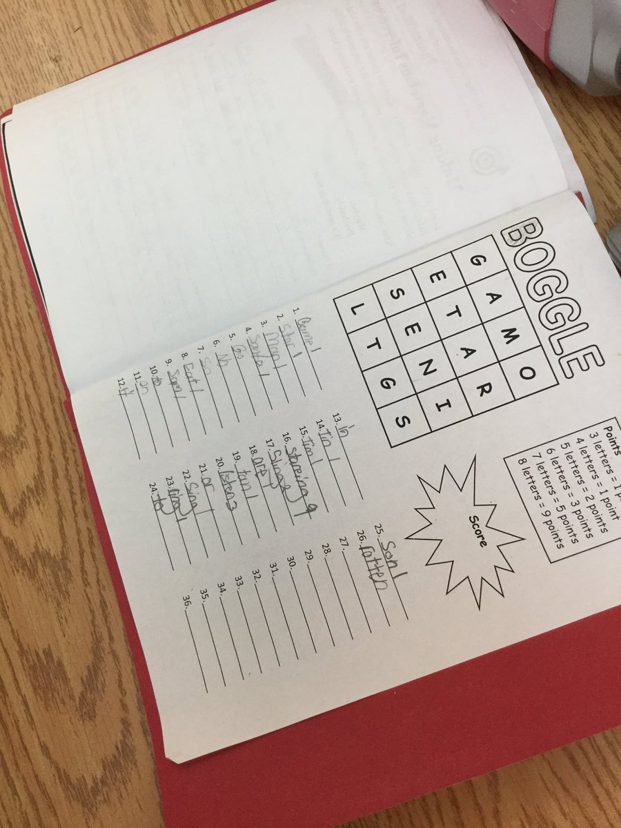 mrsmacrisclass's tweet photo. Students playing Boggle during word work today! #funwithwords https://t.co/xN00P33RMF