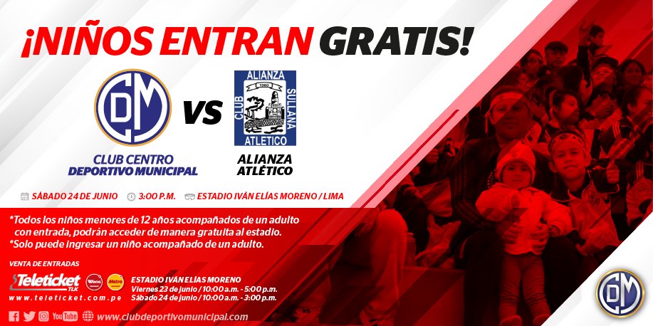 CCDMunicipal's tweet photo. #CopaMovistar2017
#TorneoApertura
#Fecha6
#CDMvsAAS
#NiñosGratis
¡Ven al estadio con toda la familia y alentemos juntos a La Academia! https://t.co/sxIJSrDjRw