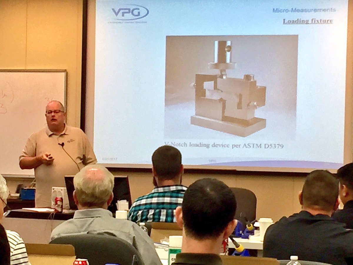StressStrain22's tweet photo. Professor "bob" leads discussion of V notch #shear testing #ASTM D5379. Tests to follow with #MM #Iosipescu gages https://t.co/ttIIFc3Nfx https://t.co/Dlm56ObMs4