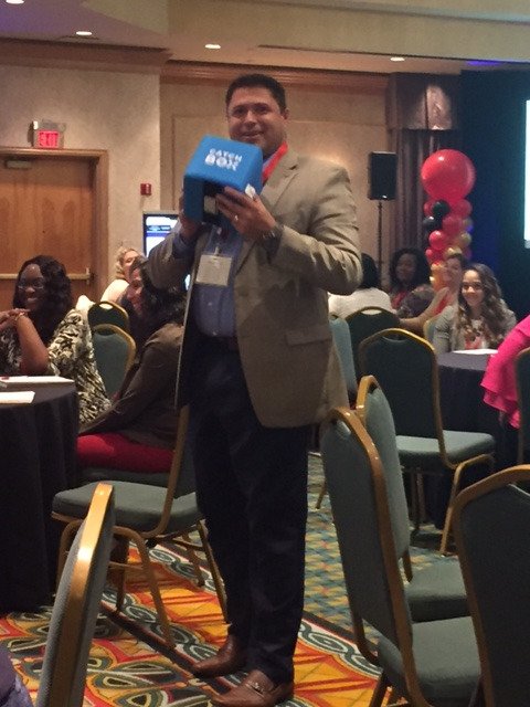 CSUSAhq's tweet photo. Who's up for the next question? #CSUSA is testing out #catchbox with our principals this week! #csusapi #csusahq https://t.co/drUPa3W84R
