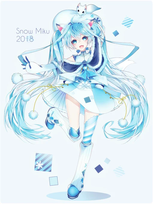 中古アンプさんの雪ミクさん描かせて頂きました!めっちゃかわ! 