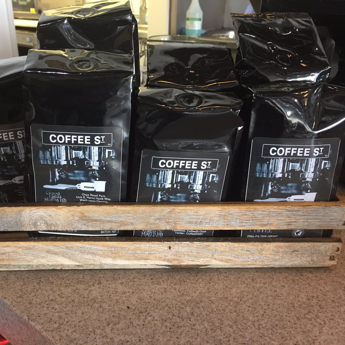 CoffeeStS63's tweet photo. Love our coffee? Now you can have it at home too. Introducing our 250g filter grind coffee at £4.95. Why not try some today? https://t.co/kpgKXwITXt