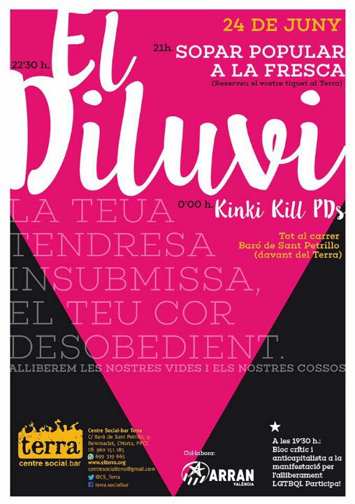 el_Diluvi's tweet photo. Dissabte tothom al @CS_terra !
#gratuït #free #debades #gratis #FloraMandaYNoTuPanda https://t.co/Lh01OYJV56