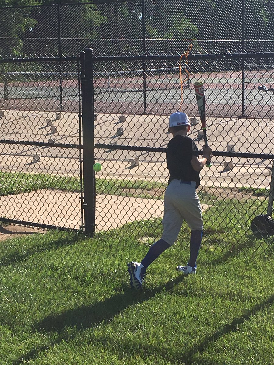 FZE_Baseball's tweet photo. Working on the "3 T's"! Elementary camper, Brady Copenhaver has this down. #tuckturntake https://t.co/ELTe280IGk