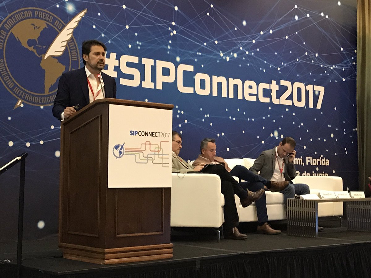 RicardoTrotti's tweet image. Cuatro grandes en #Sipconnect2017: Vocento de España, Clarín de argentina, La Cuarta de Chile y WAshington Post de EEUU