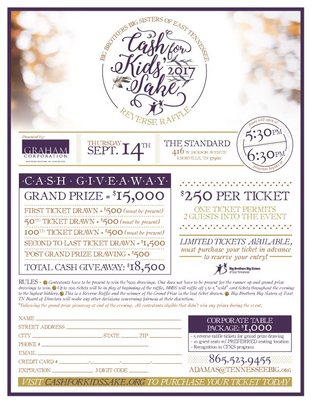 LindesignDesign's tweet photo. #flyer I made for #CashforKidsSake this year! @TennesseeBig 😍 #typography #design #graphic #graphicdesign #BBBS #layout #print #cfks #ad https://t.co/zhQpHTXETj