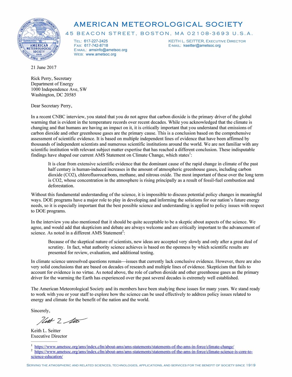 Revkin's tweet photo. From email in-box: Letter from @ametsoc to @SecretaryPerry about CO2 and warming: https://t.co/ux3eUQ6bNn https://t.co/4ElkKGTg8R