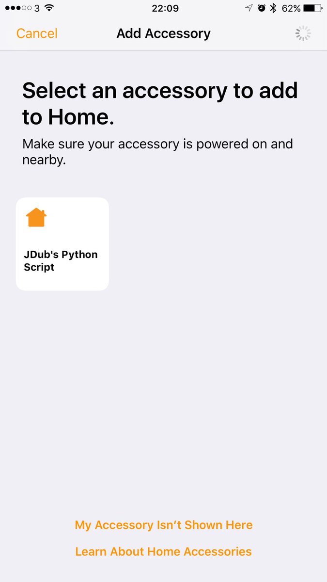 This evening I started on a Python HomeKit lib (no NodeJS). Just early days but first steps to getting my <a href="/thetingbot/">Tingbot</a> to work with HomeKit.