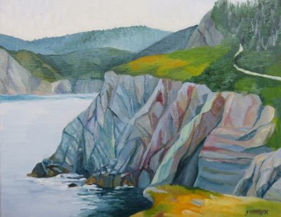PaintingArtMag's tweet image. Painting&amp;gt;Thinking of Newfoundland - Colorful Cliffs on the Skerwi-- bit.ly/2sBUh7j #artmag