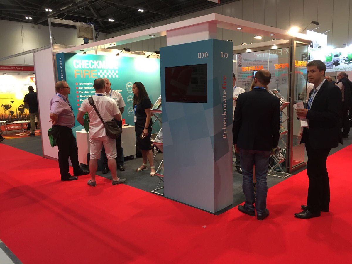 CheckmateFire's tweet photo. End of another fantastic day at #FIREX17 thank you to all who braved the sun and visited #Checkmatefire standD70 #Excellondon by @ASFPUK https://t.co/XlSWMGPUPJ