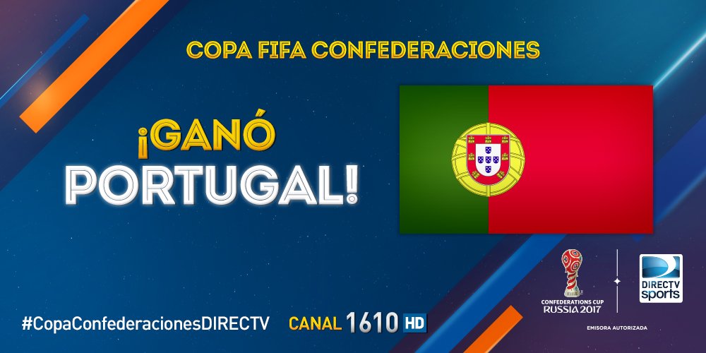 DSports's tweet photo. ⚽️¡FINAL! Con gol de Cristiano #Portugal vence por la mínima diferencia a Rusia y se acerca a la clasificación. #CopaConfederacionesDIRECTV🏆 https://t.co/VM5aZ1B1ye