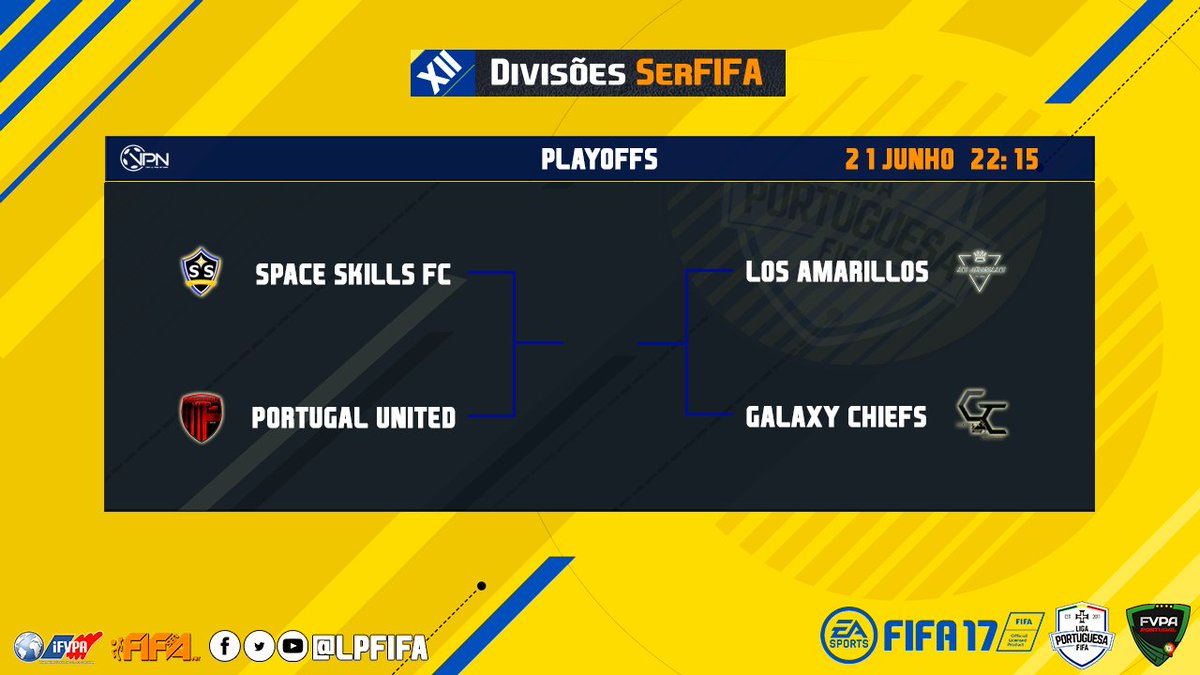 LPFIFA17's tweet photo. Hoje começam os Playoffs para apurar o campeão das Divisões SerFIFA!

#XIILPFIFA https://t.co/IEwHxsJ7Zp