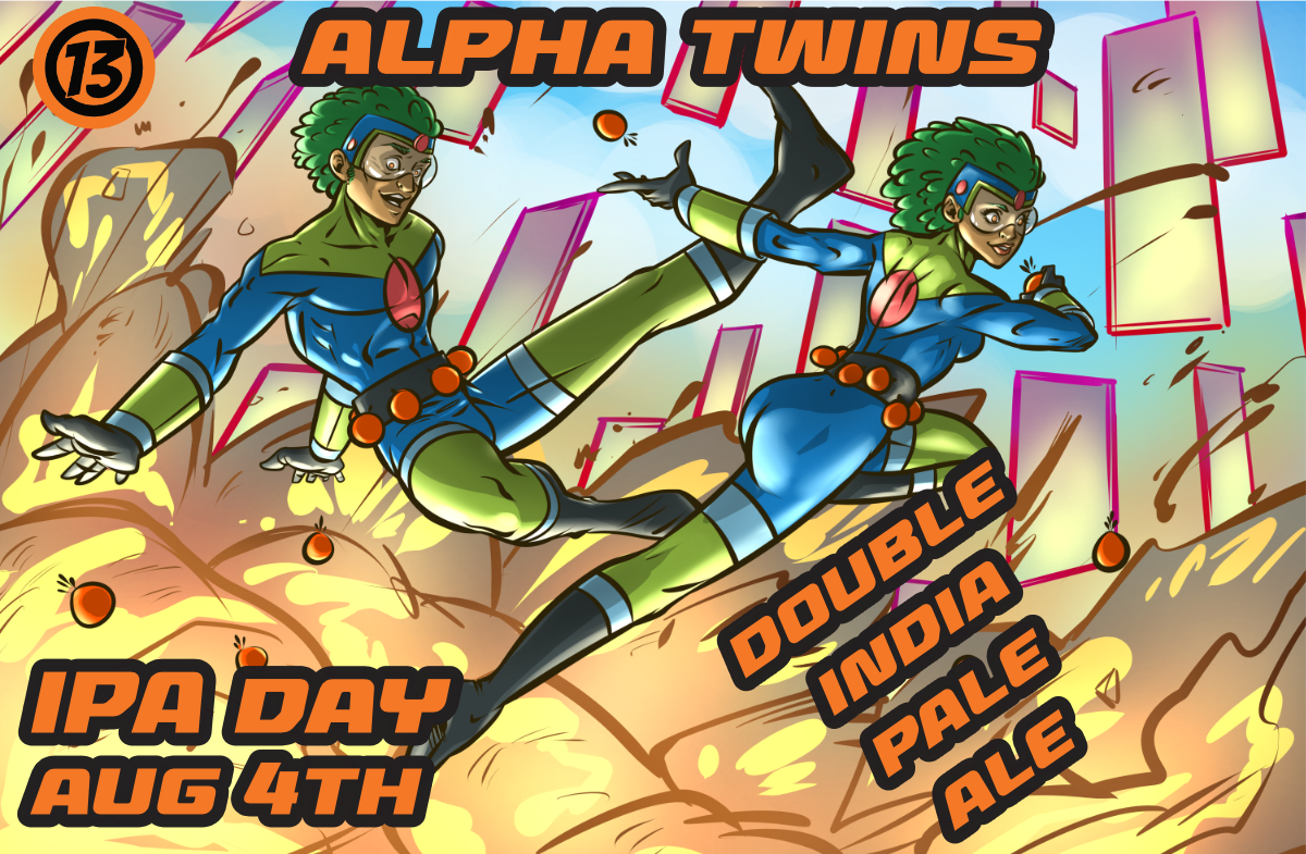 odd13brewing's tweet photo. Alpha Twins. 8.25% DIPA.Citra &amp; Azacca. Lactose, wheat, rye &amp; oats. Releases 4th Anniversary week on IPA Day: Aug 4 &amp; The Main Event: Aug 5. https://t.co/rfXfkY1SPn