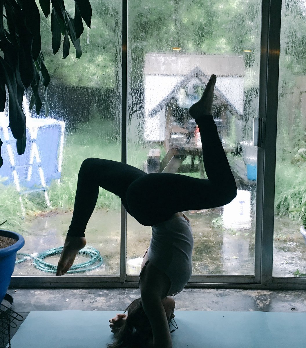 DaniWylde's tweet photo. Yoga day in rainy Louisiana https://t.co/wssha8Z4bx