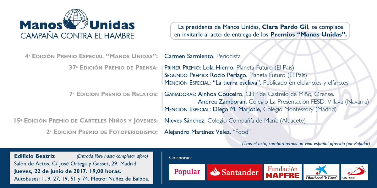 ManosUnidasONGD's tweet photo. Preparando la entrega de los #PremiosManosUnidas de mañana 22 de junio. Te esperamos https://t.co/MUHCfSIYO3