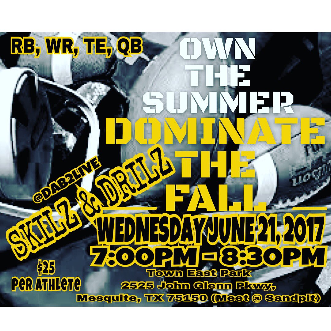Dab2Live's tweet photo. RT 👉🏽The #Grind won't cheat you.. #OwnTheSummer #DominateTheFall Come get better tonight 7pm in Town East Park 📍Mesquite, Tx @_dabney1 https://t.co/7ifi7Sp1k4