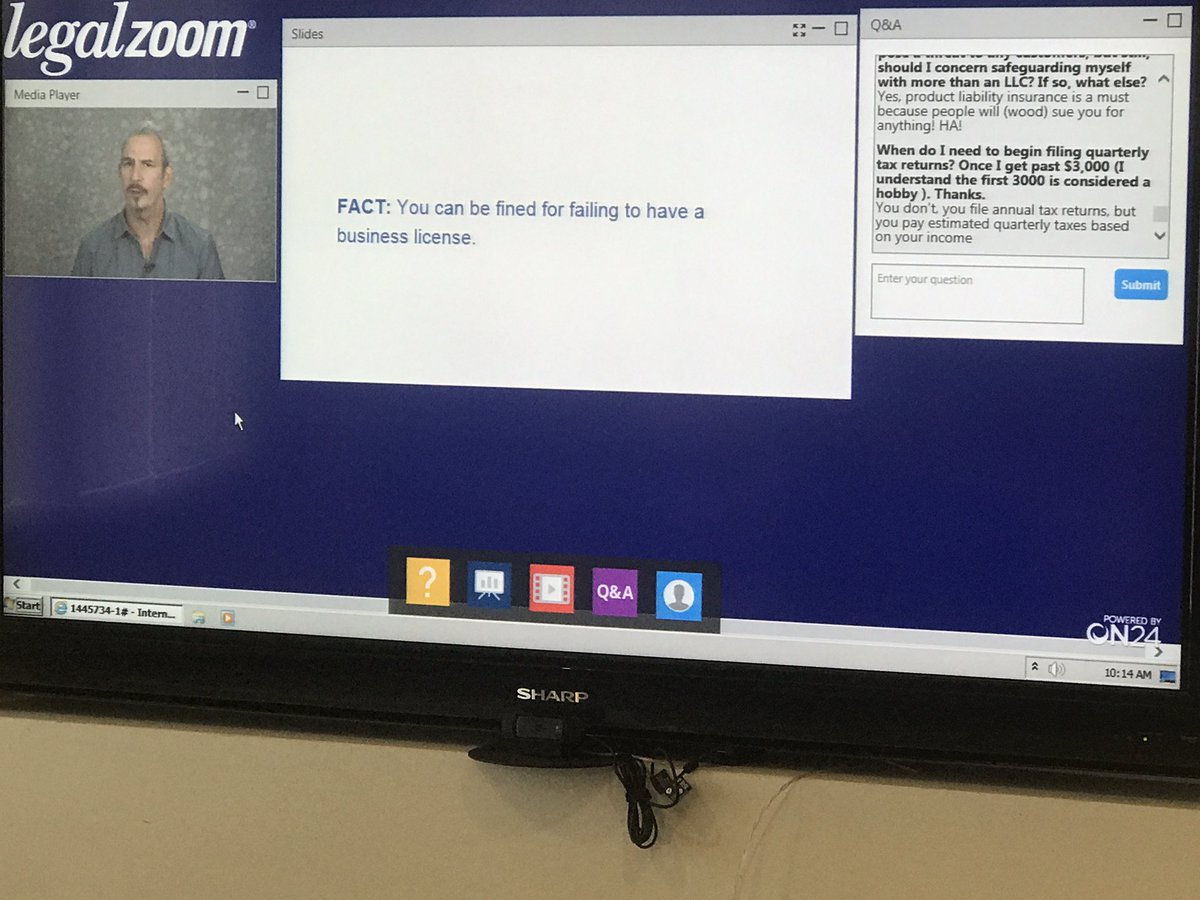 ASethee's tweet photo. Mr. Mark Russakow dropping business knowledge on #LegalZoom's new webinar platform https://t.co/vs0OvUBuHi