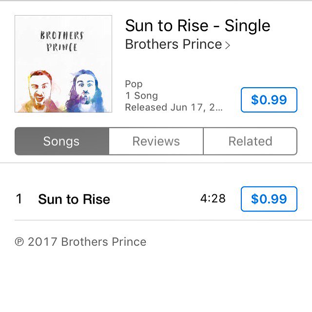 Our single "Sun to Rise" is now available on iTunes! Give it a listen! <a href="/iTunes/">iTunes</a> <a href="/AppleMusic/">Apple Music</a>