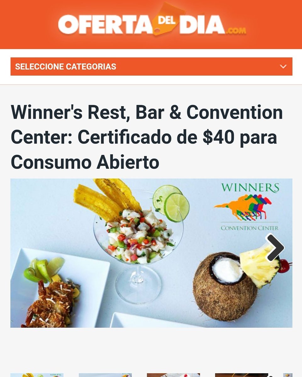 WinnersRest's tweet image. Aprovecha de nuestra Oferta del Día, válido sólo por 6 días:  tinyurl.com/y9dmgukh